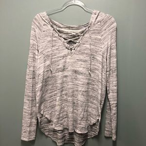 American Eagle Plush Lace-Up Hoodie